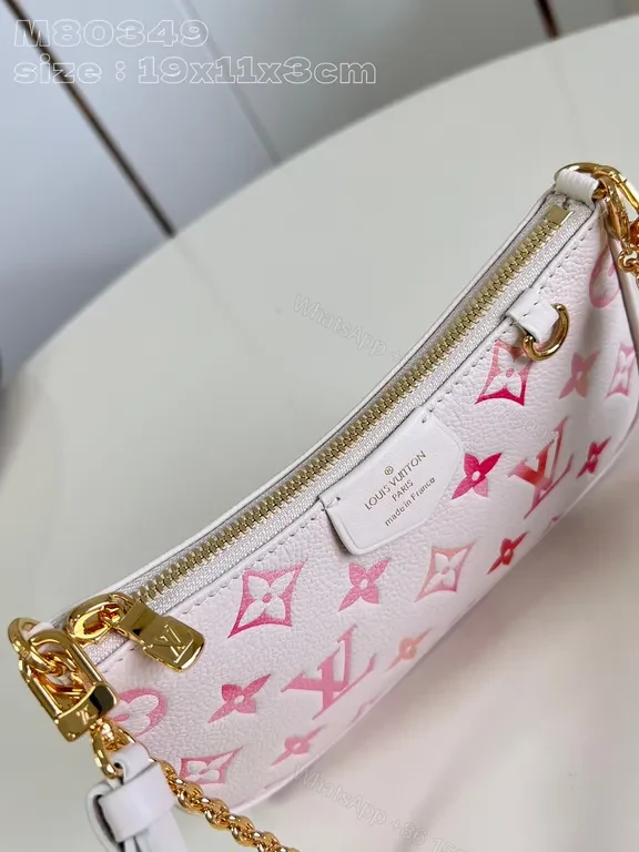 View 9 of Pastel LV-Inspired Leather-Textured Handbag