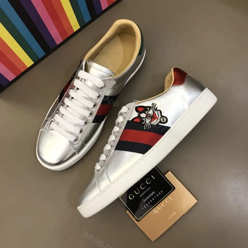 View 4 of GUCCI METALLIC ACE EMBROIDERED SNEAKER – GC29