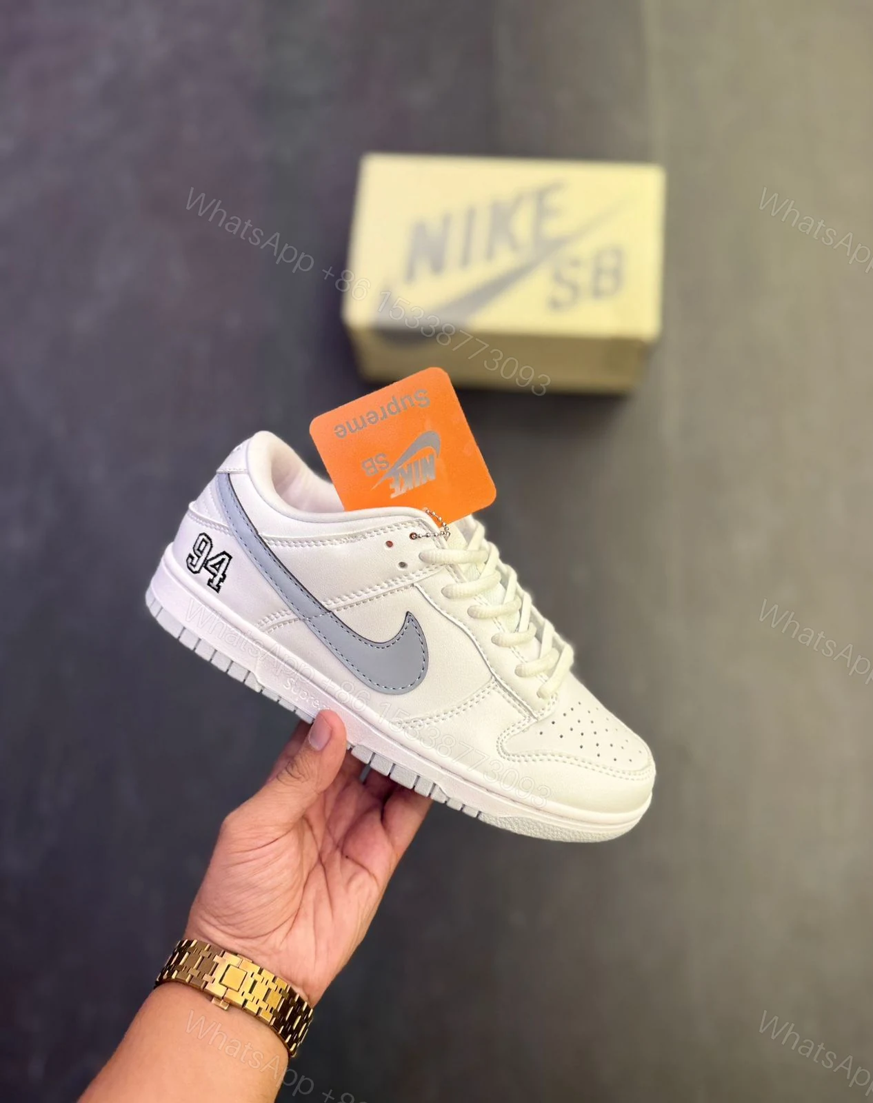 View 4 of FIRST COPY NIKE SB DUNK SUPREME 84 OG GREY FOR MEN