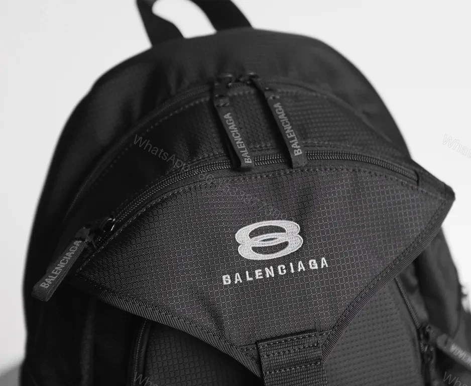 View 6 of Black Tech-Ready Backpack, Minimal Balenciaga-Inspired, Compact, Water-Resistant, Everyday Carry
