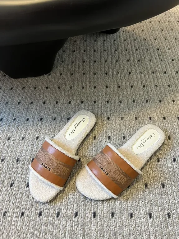 Cozy Couture Plush Sliders with Leather Straps - Luxury House Sandals — view 1
