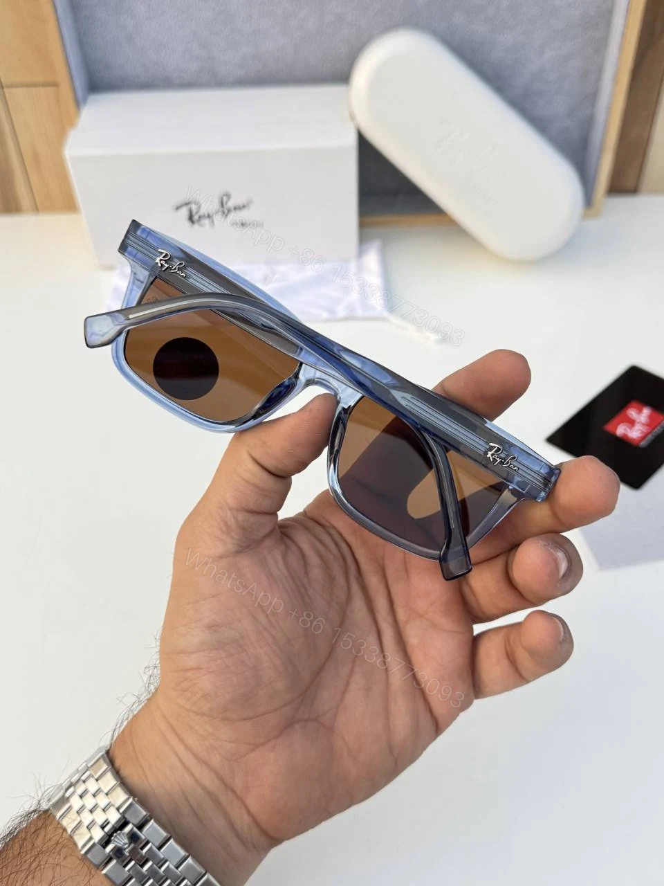 View 4 of First Copy RayBan 7701 Blue Turquoise Sunglasses