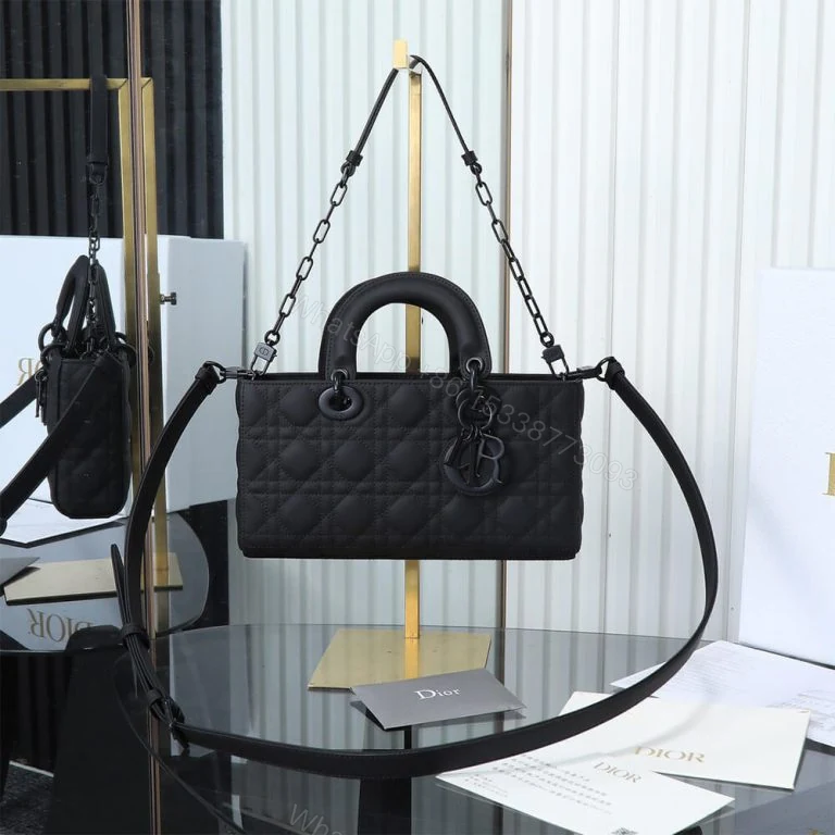 View 5 of Dior Black Medium Lady D-Joy Bag