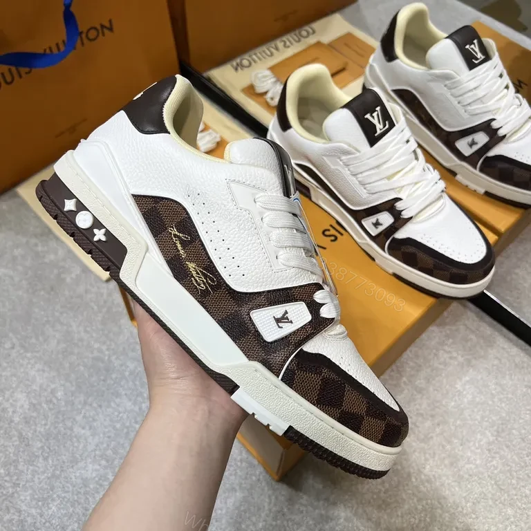 View 5 of Chic Luxury Sneakers: Bold Stitching & LV-Inspired Details