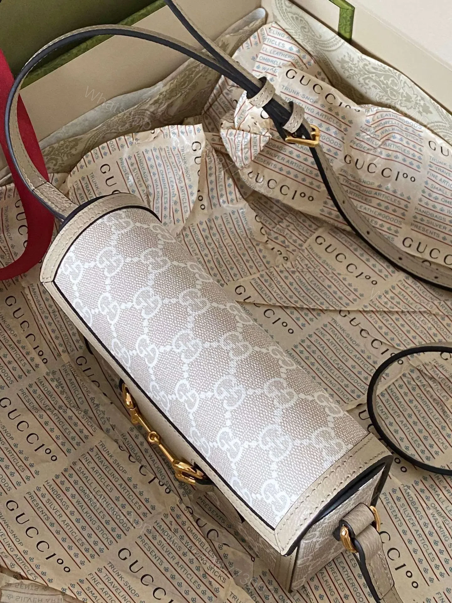 View 4 of Gucci 1955 Mini Handbag with Monogram Pattern Rep 11 Luxury 18x12x5cm