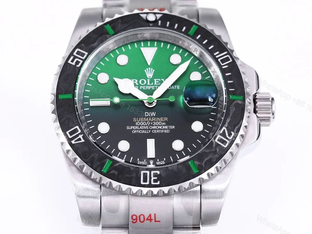 View 3 of Rolex Submariner DIW Carbon Fiber Gradient Green Dial Custom Watch 40mm Ultimate Edition RG-ROLEX-SUB-DIW-CARBON-GRN-40