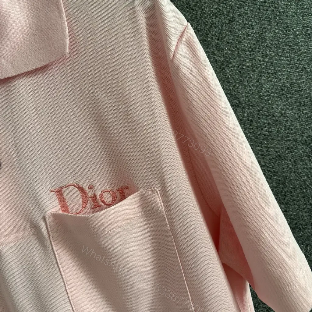 View 9 of Soft Pink Polo Cotton Blend – Subtle Monogram, Casual Luxury Polo