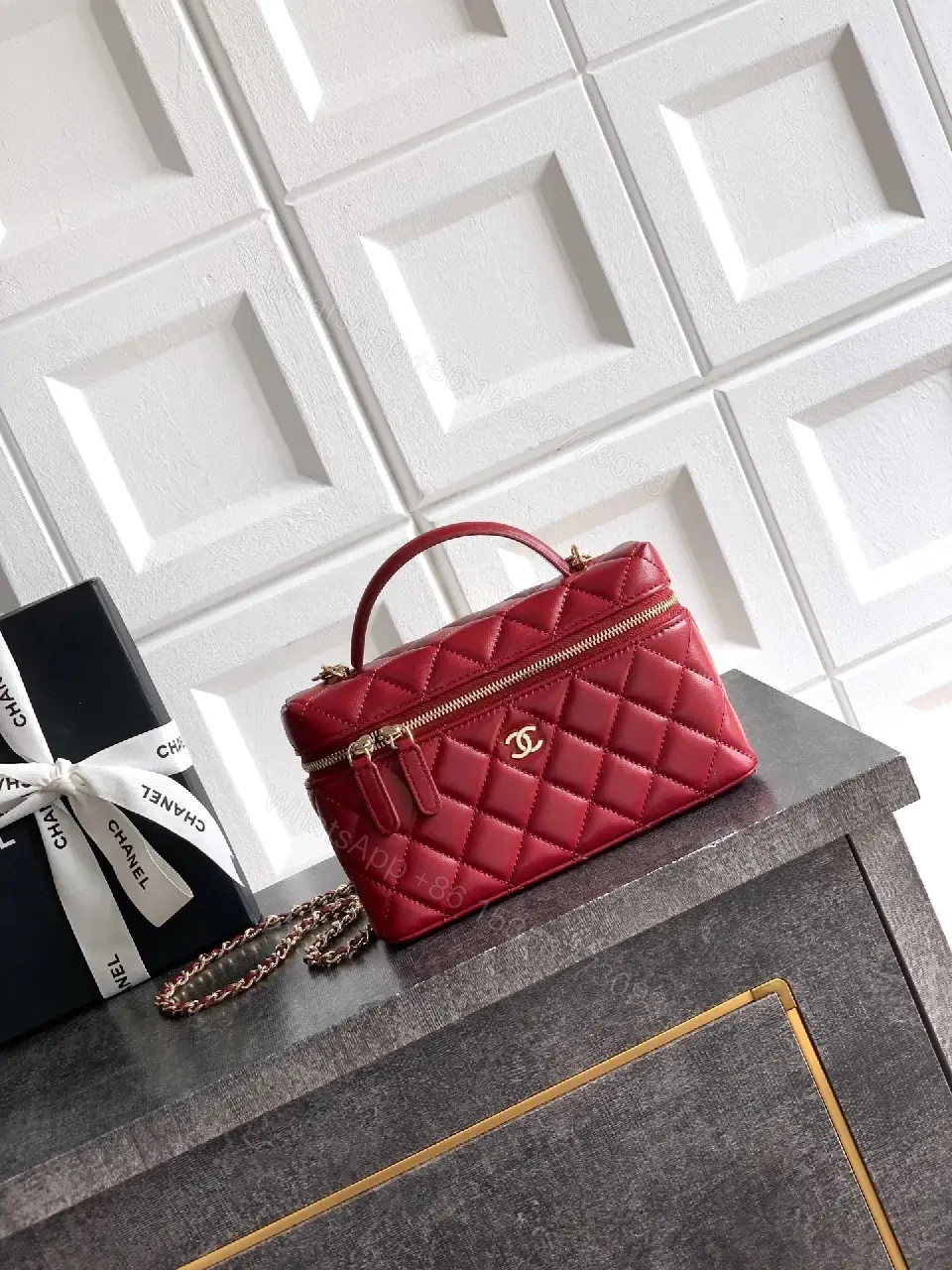 Chic Quilted Satchel with Gold Hardware – Structured Luxury Bag — view 1