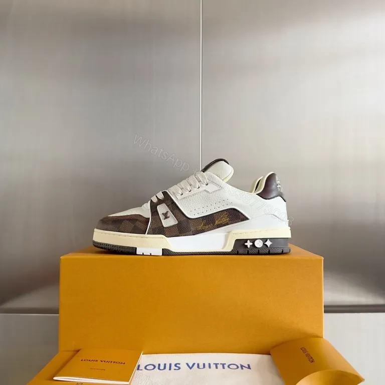 View 8 of Minimalist Luxury Sneakers: LV-Inspired Leather High-Tops
