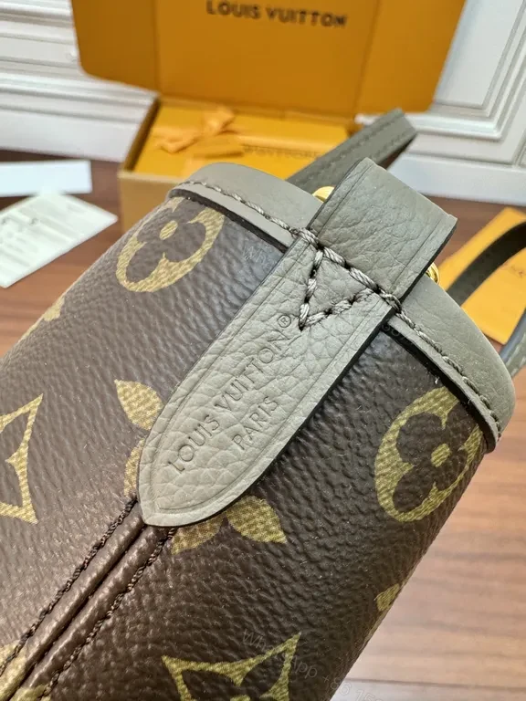 View 8 of Monogram Mini Tote: Luxe LV-Inspired, Gold Accents, Crossbody Ready