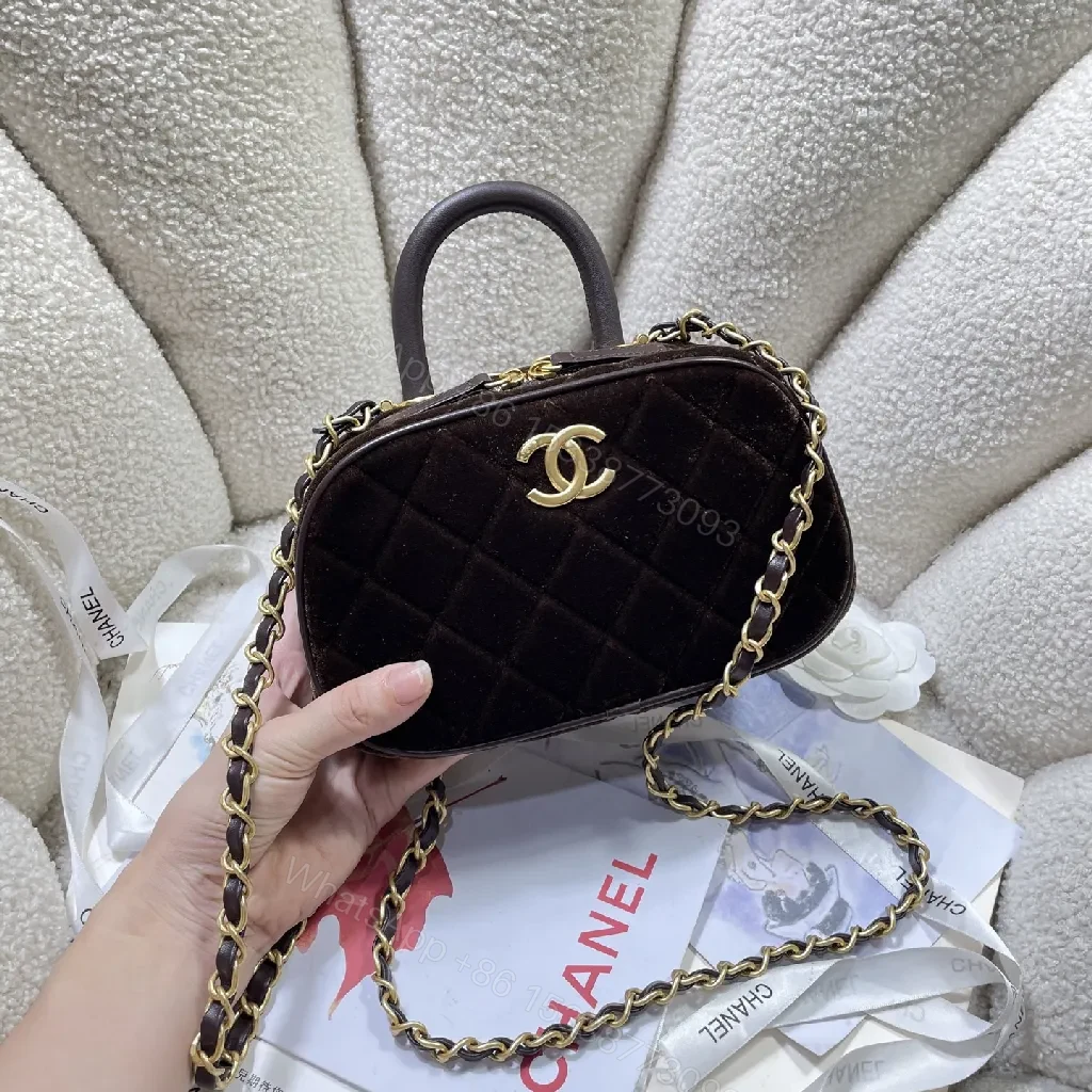 View 5 of Velvet Mini Bag: Lux Velvet Curves with Gold Hardware