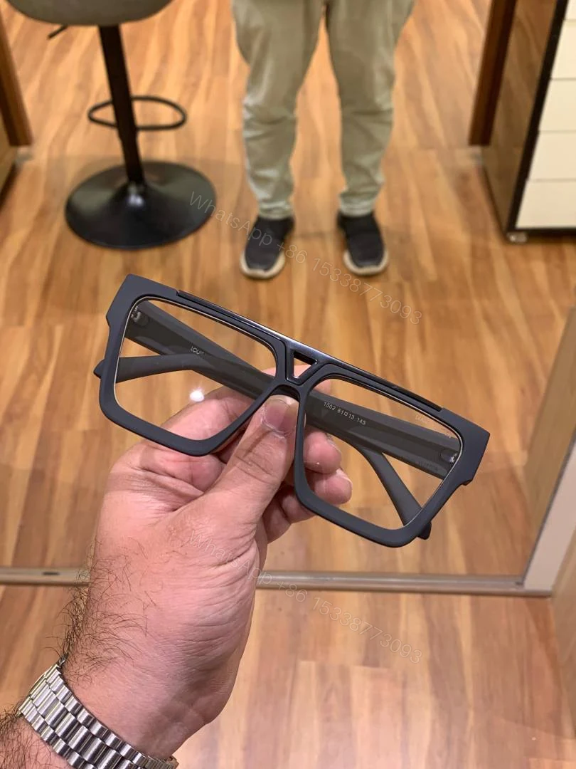 View 2 of First Copy Louis Vuitton Black Square Frame Men’s Eyeglasses
