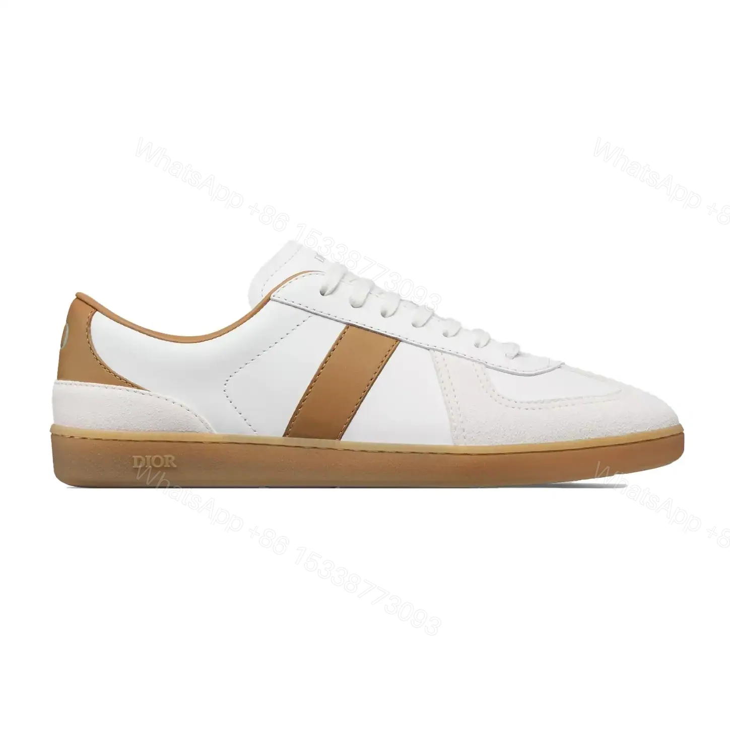 DIOR B01 MATCHPOINT SNEAKERS COGNAC AND WHITE SMOOTH CALFSKIN WITH WHITE SUEDE – CD226 — view 1