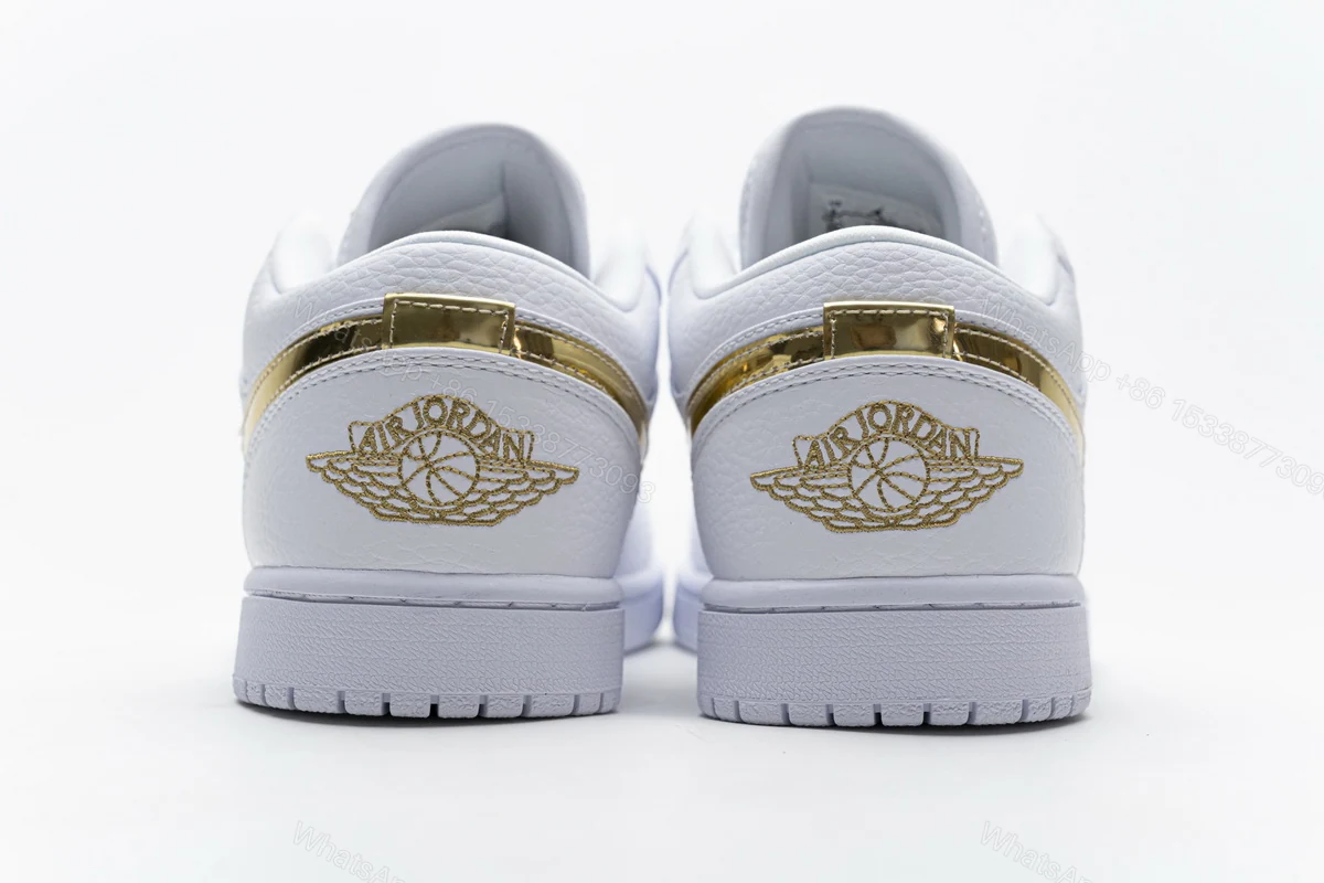 View 5 of Air Jordan 1 Low White Metallic Gold (W) CZ4776-100