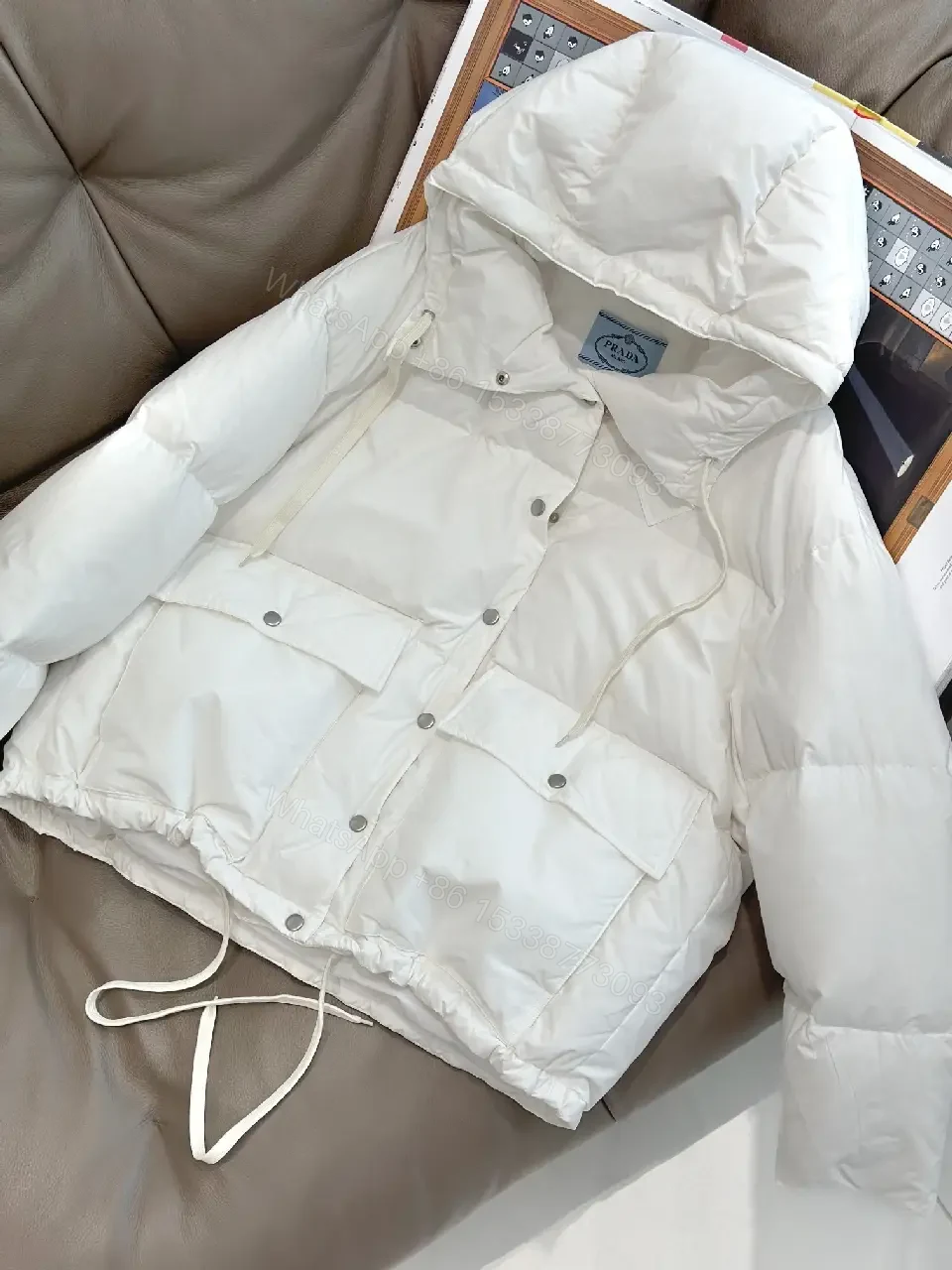 View 3 of Cozy Off-White Insulated Puffer Jacket: Lightweight Warmth
