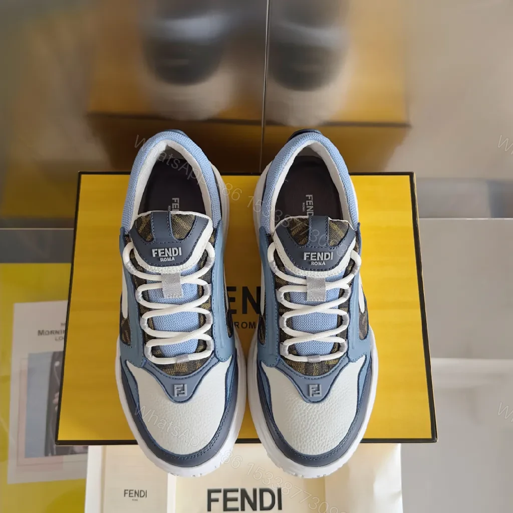 View 8 of Textured Denim-Blend Leather Street Sneakers, All-Day Comfort