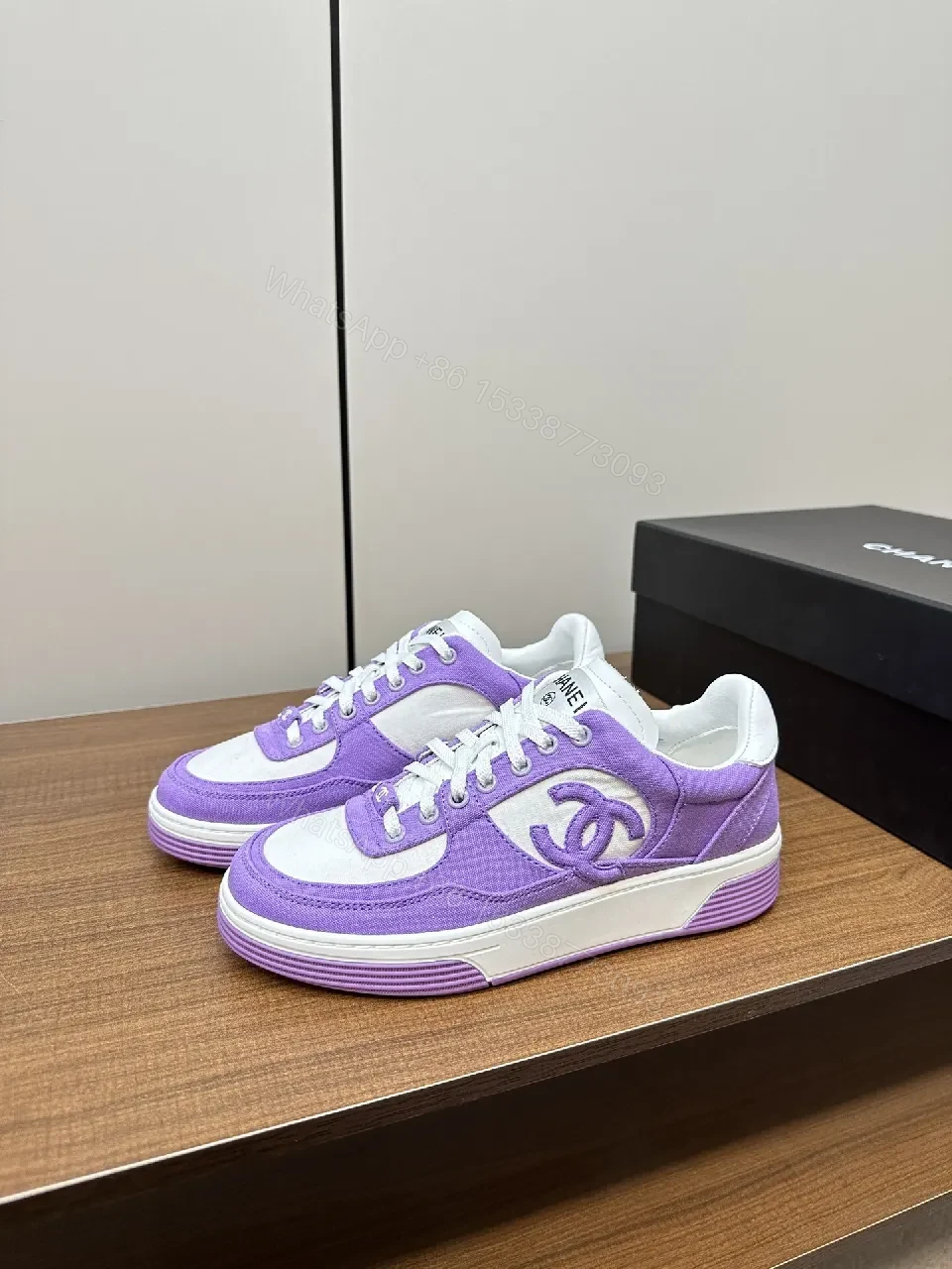 View 3 of Lavender & White Suede High-Tops: Luxe Everyday Comfort