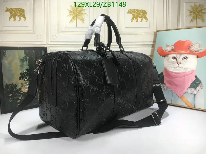 View 3 of Gucci Large Black Canvas Bag Knockoff Embossed with GG Logo VC73DZ