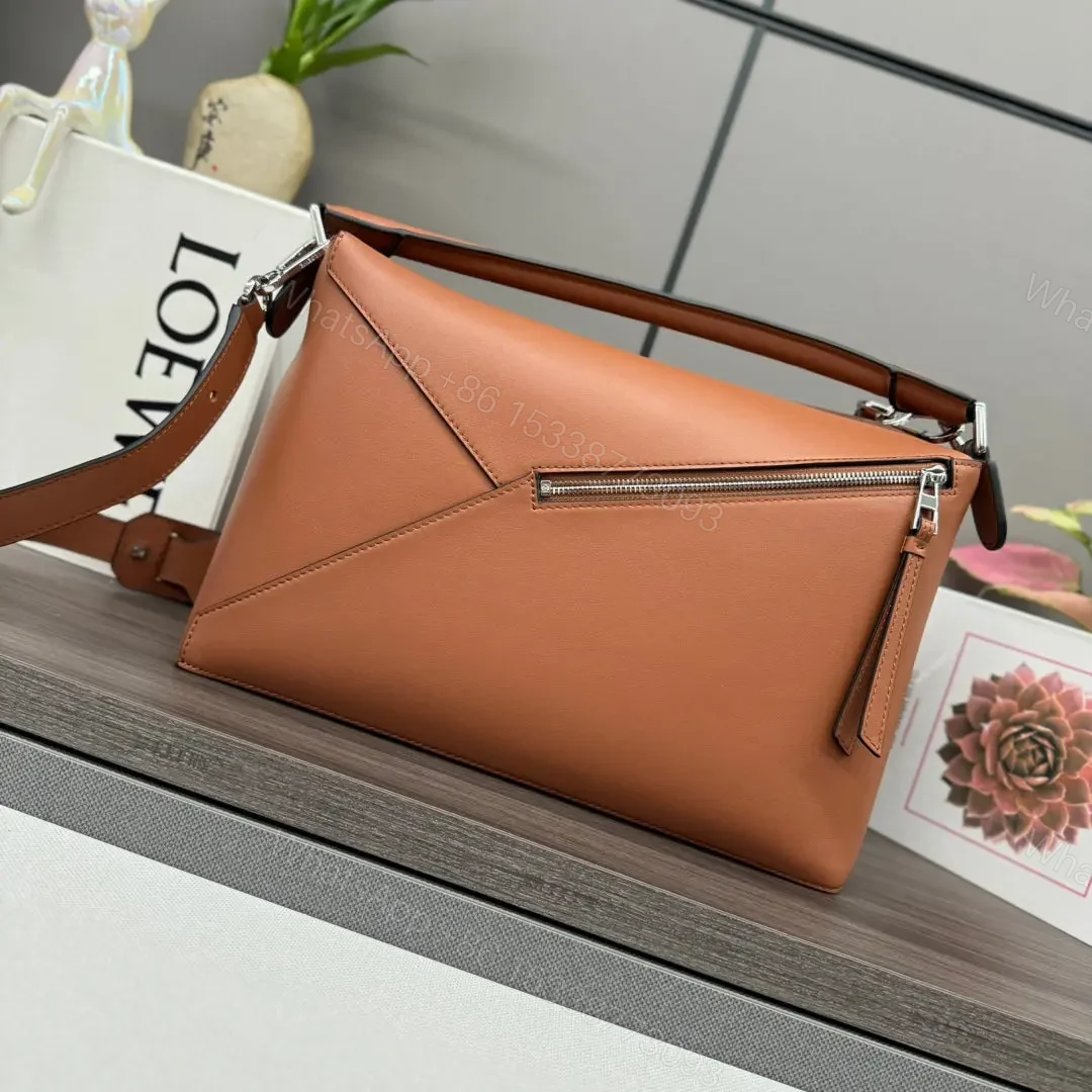 View 2 of LOEWE Puzzle Edge bag in tan calfskin