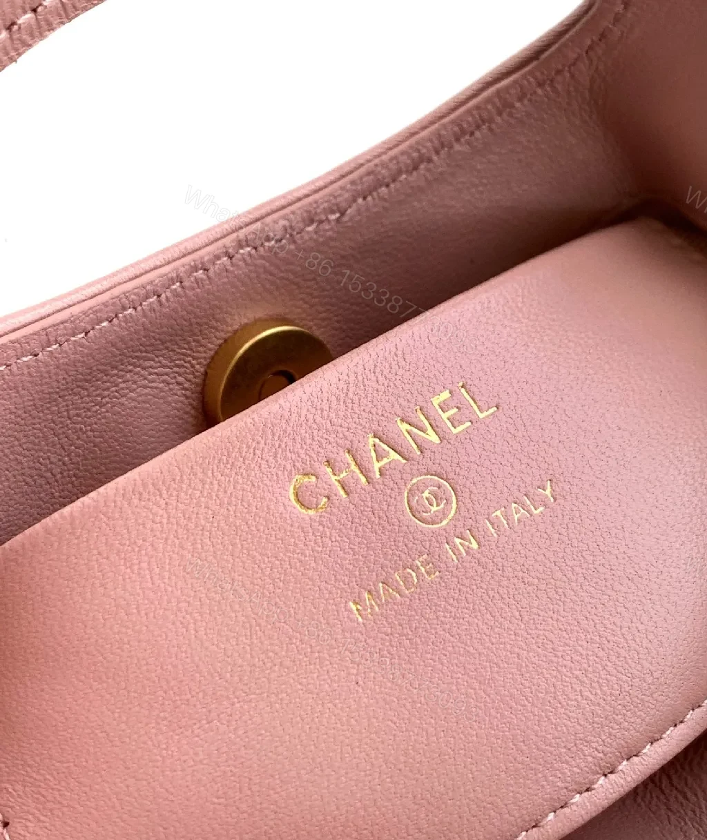View 7 of Soft Pink Velvet-Trim Quilted Mini Satchel