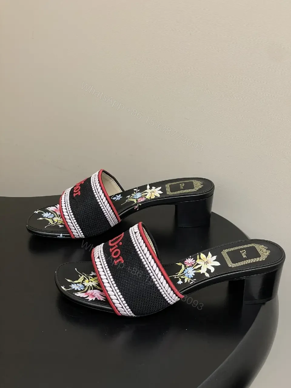 View 7 of Embroidered Slip-Ons with Bold Branding Sandals