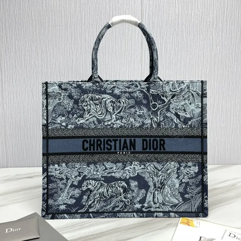 Statement Toile Tote: Dior-Inspired Jacquard Tote Bag — view 1
