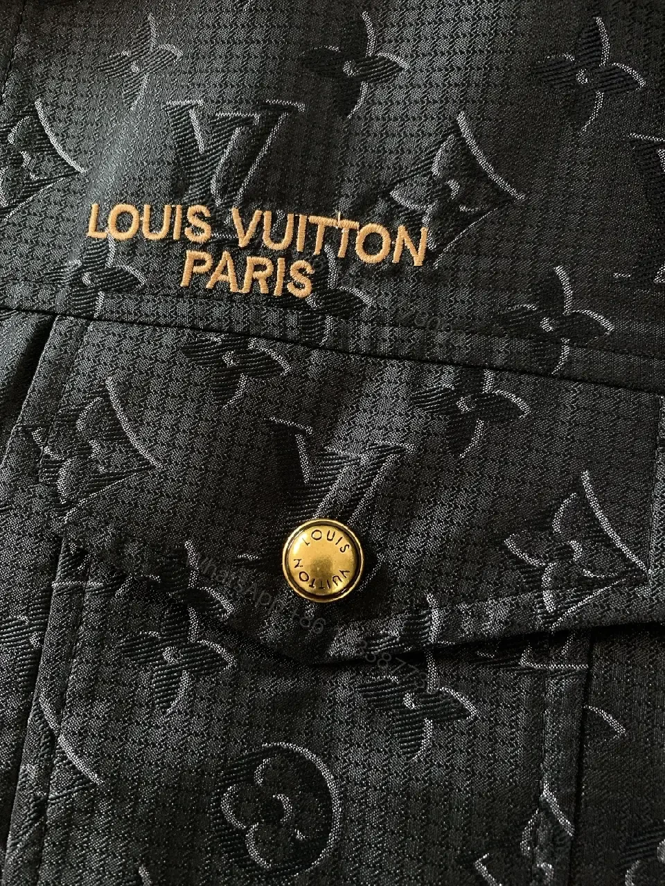 View 2 of Noir Denim Monogram Jacket: Luxury-Utility, Modern Heritage