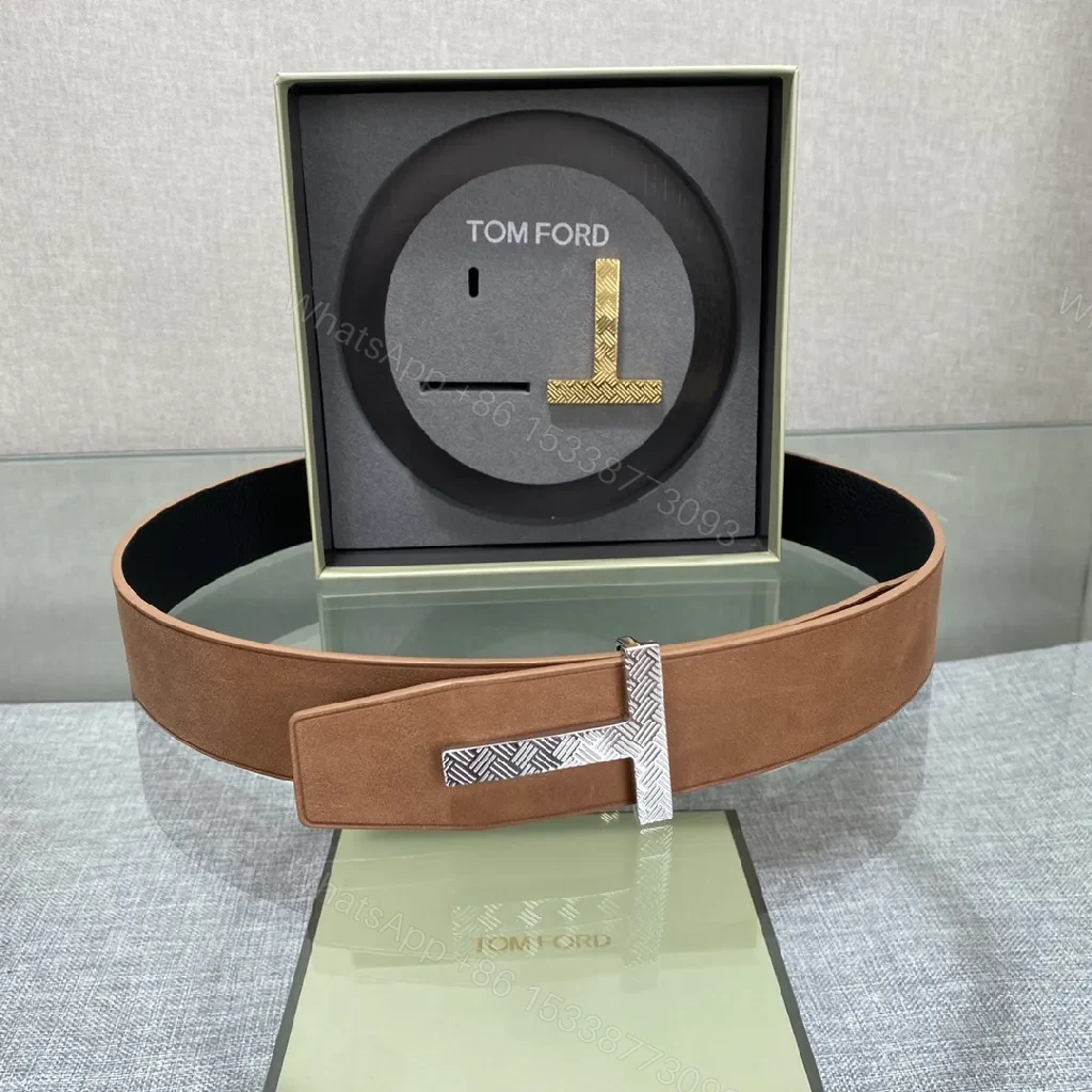 View 5 of Dual-Tone Luxury Belt: Matte Leather, Gold/Silver Buckle