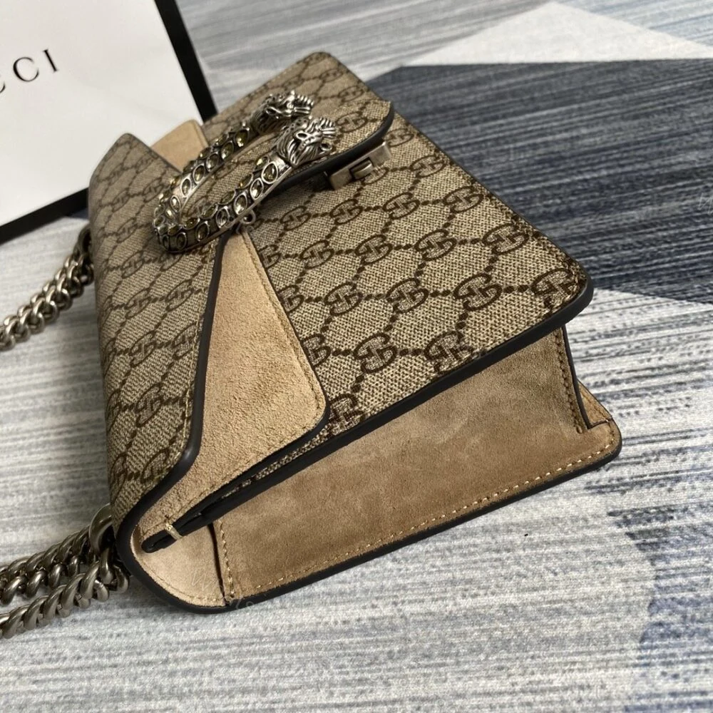 View 7 of Gucci Dionysus Small Shoulder Bag Beige And Ebony 25Cm 499623 92TJN 8660