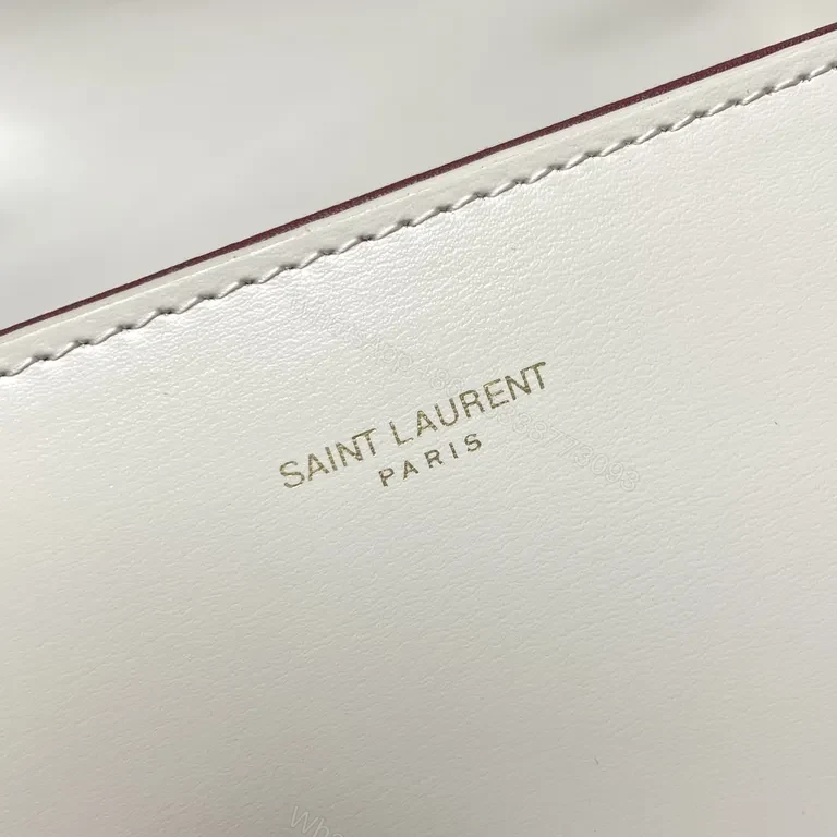 View 8 of Compact Leather Crossbody with Gold YSL Accent