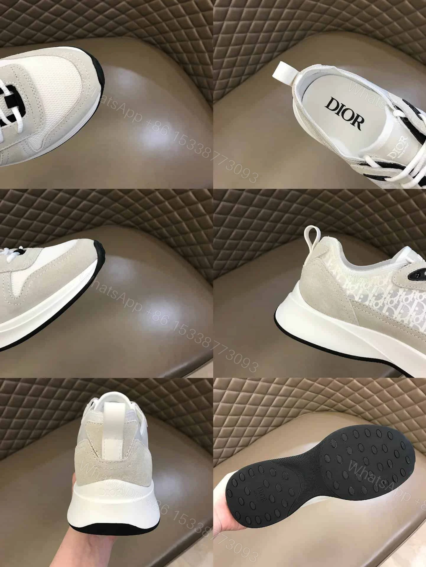 View 10 of DIOR B25 OBLIQUE WHITE SUEDE RUNNER – CD38
