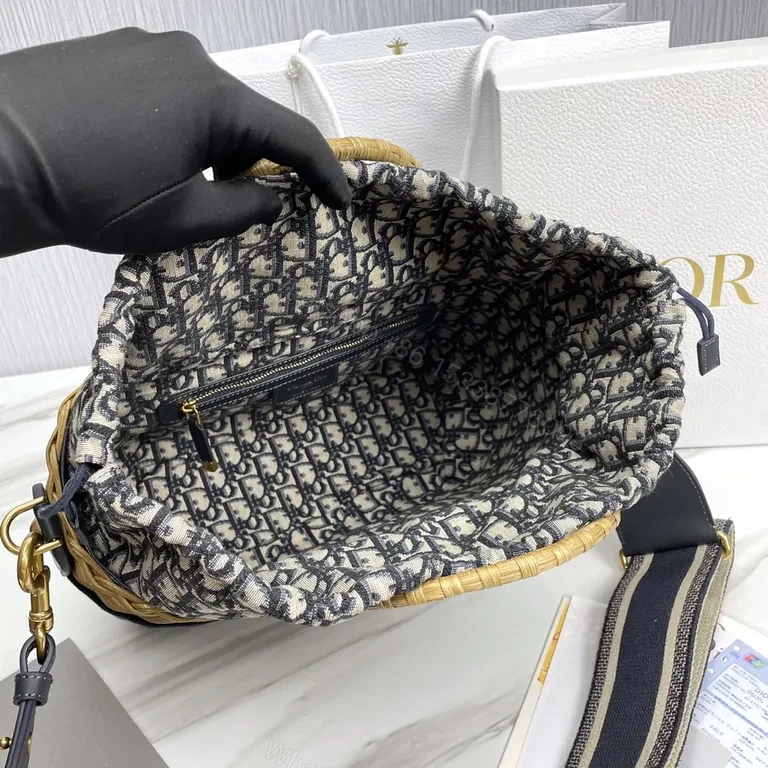 View 8 of Woven Carryall: Dior Stripe Luxe Everyday Tote