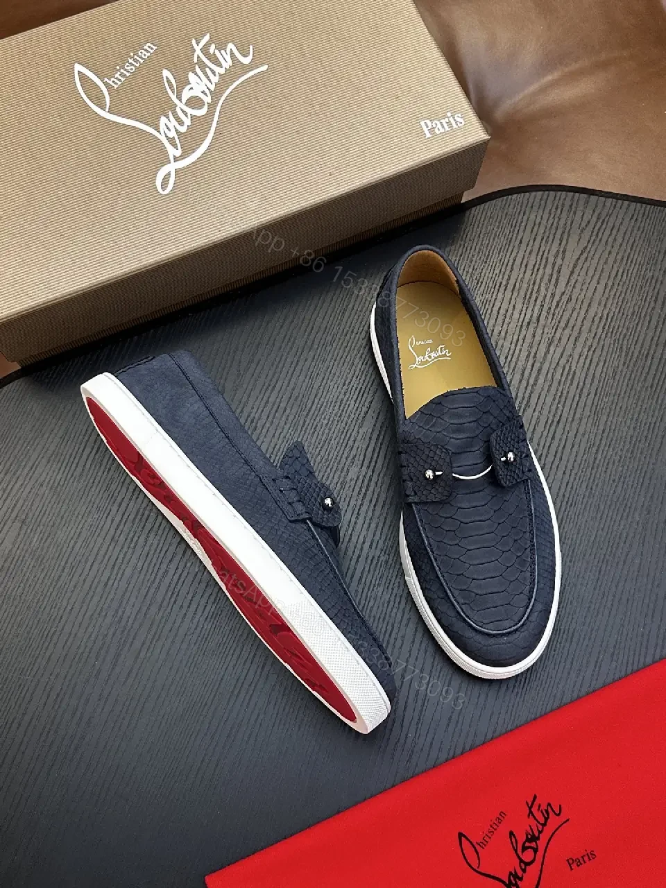 View 7 of black crocodile-embossed leather loafer with tassel slip-on for everyday luxury