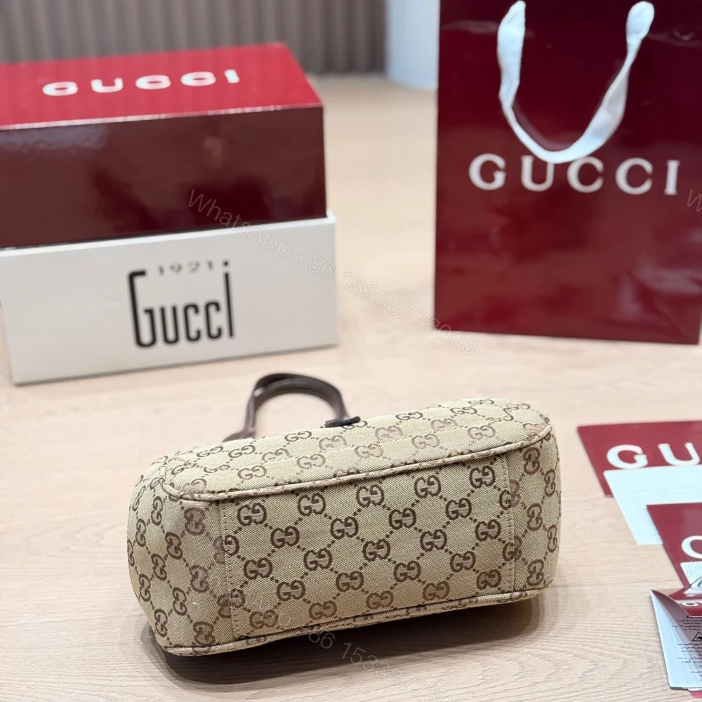 View 4 of Gucci Mercato Small Tote Bag Sand And Brown GG Canvas 25cm