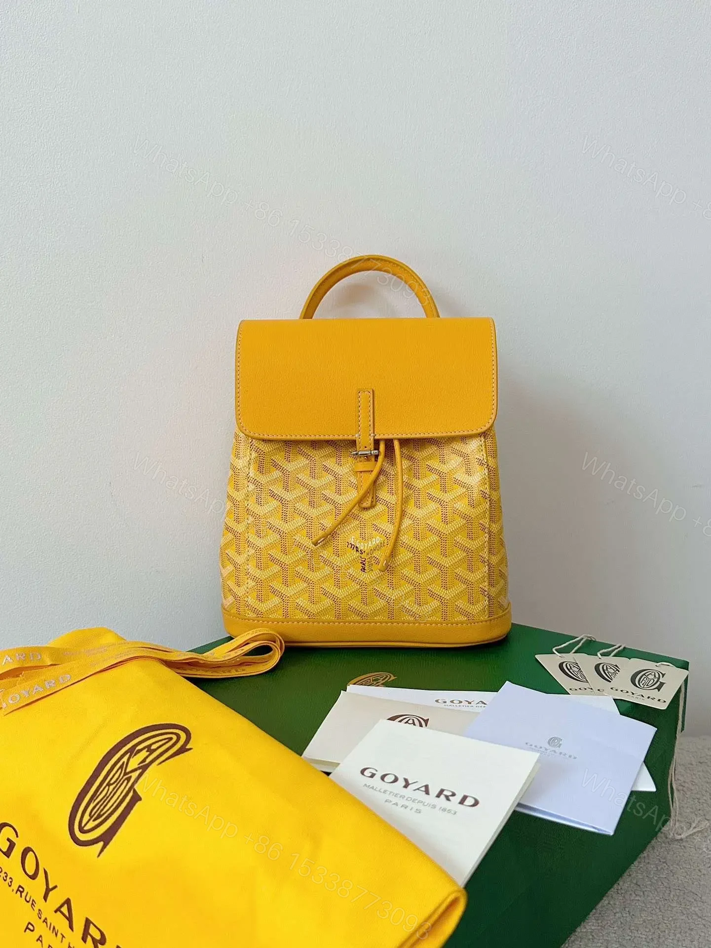 View 7 of Goyard Mini Backpack Yellow Monogram Pattern 23x19cm