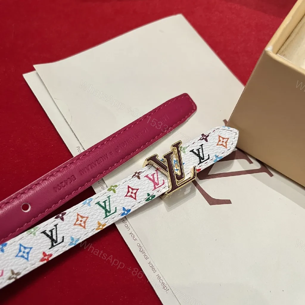 View 8 of Colorful Monogram Belt, Rainbow LV Hardware, Luxe Everyday Belt