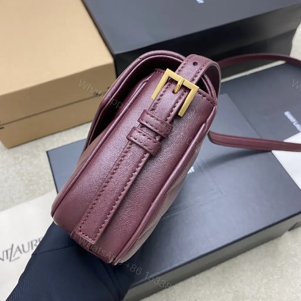 View 10 of Burgundy Quilted Leather Crossbody Bag – Structured Luxury