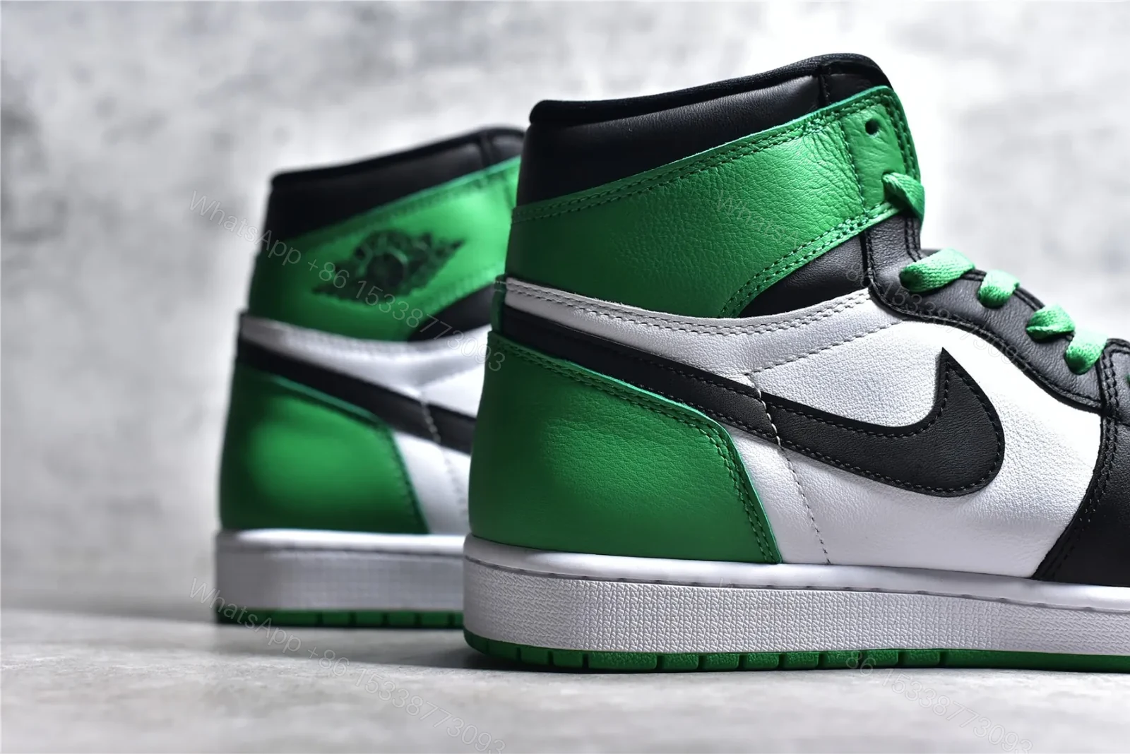 View 3 of Air Jordan 1 Retro High “Lucky Green” Black Reps