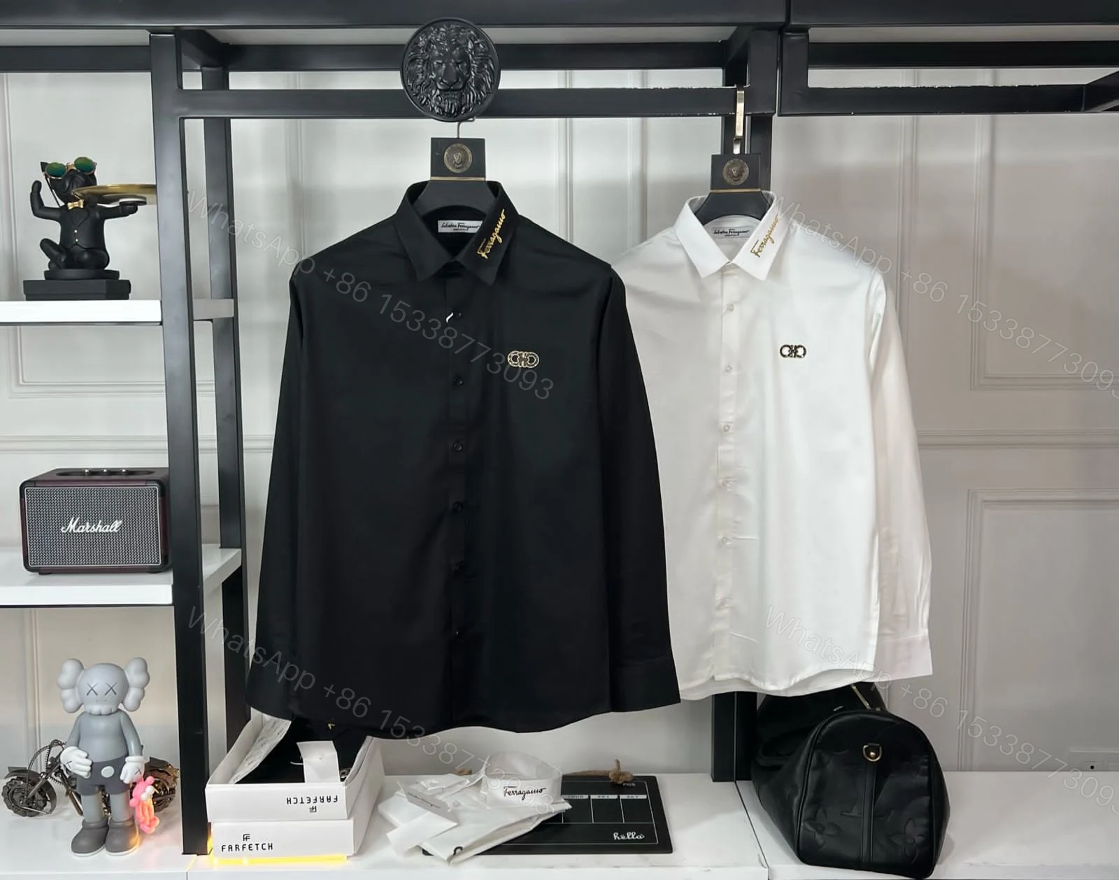 View 6 of First Copy Salvatore Ferragamo Imported Cotton Lycra Fabric Full Sleeve Shirts