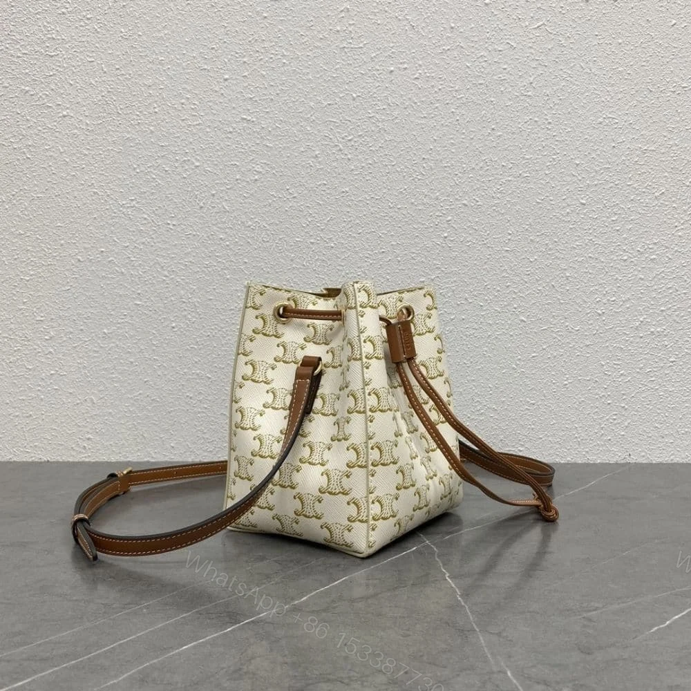 View 3 of CELINE MICRO SAILOR IN TRIOMPHE CANVAS WHITE AND TAN 17CM 10M742GCE 01TA