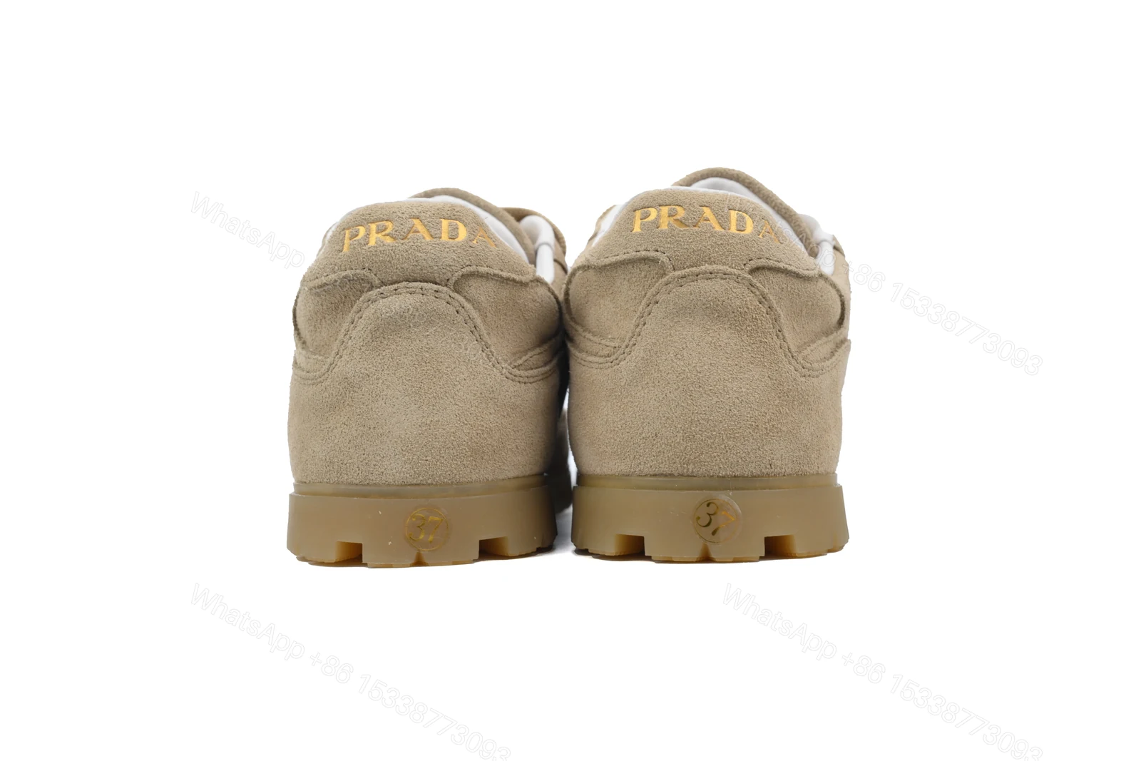 View 3 of Prada Trail Suede Sneakers Khaki