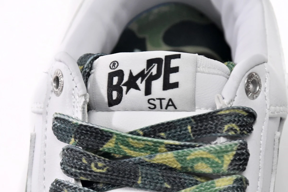 View 6 of Cheap Bape Sta Low White Green Camouflage 1H20-191-045(BapeSta)