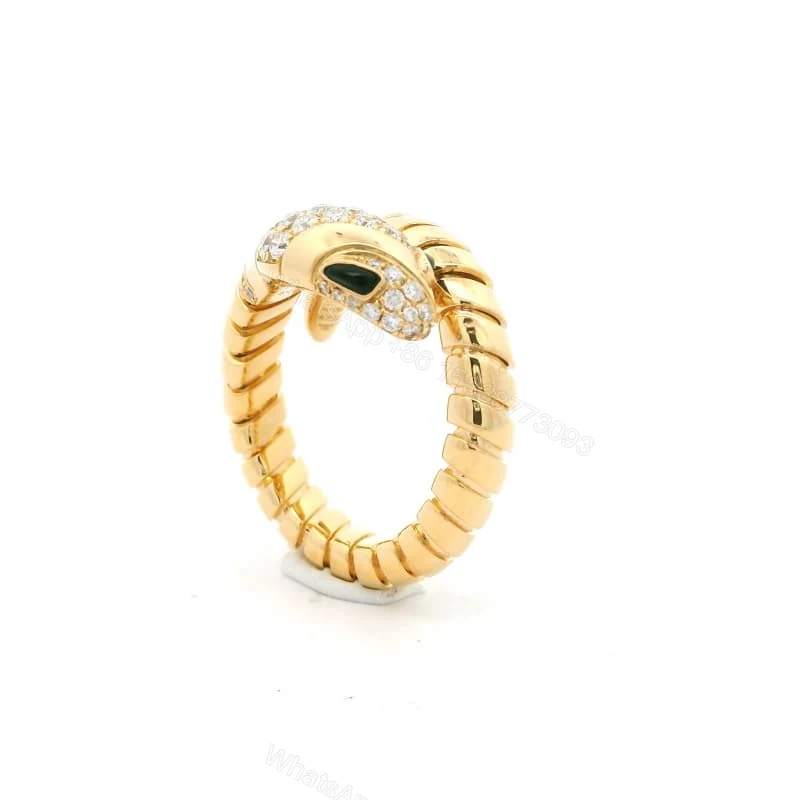 View 5 of 18K Yellow Gold Bvlgari Serpenti Tubogas Ring