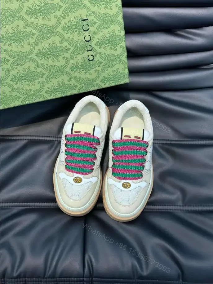 View 6 of GUCCI SCREENER TRAINER SNEAKERS WHITE GG LAME CANVAS – GC173