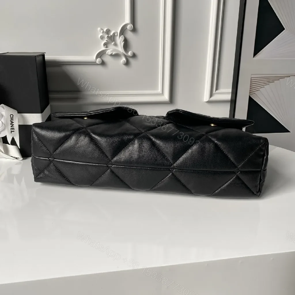 View 4 of Quilted Black Shoulder Bag: Luxe Structured Style, Gold Hardware