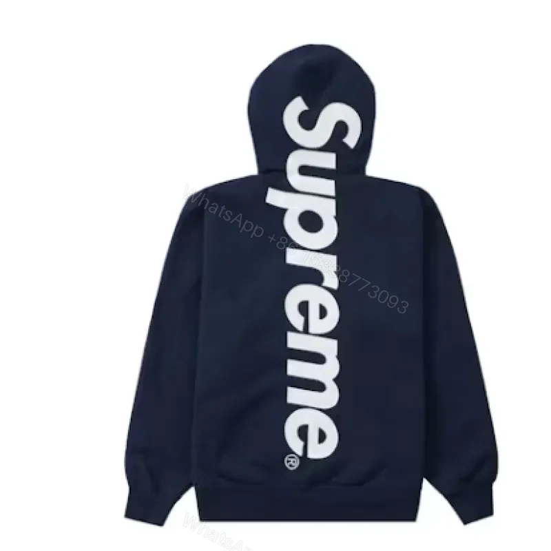 View 6 of Supreme Satin Appliqué Hoodie Sweatshirt Navy Blue