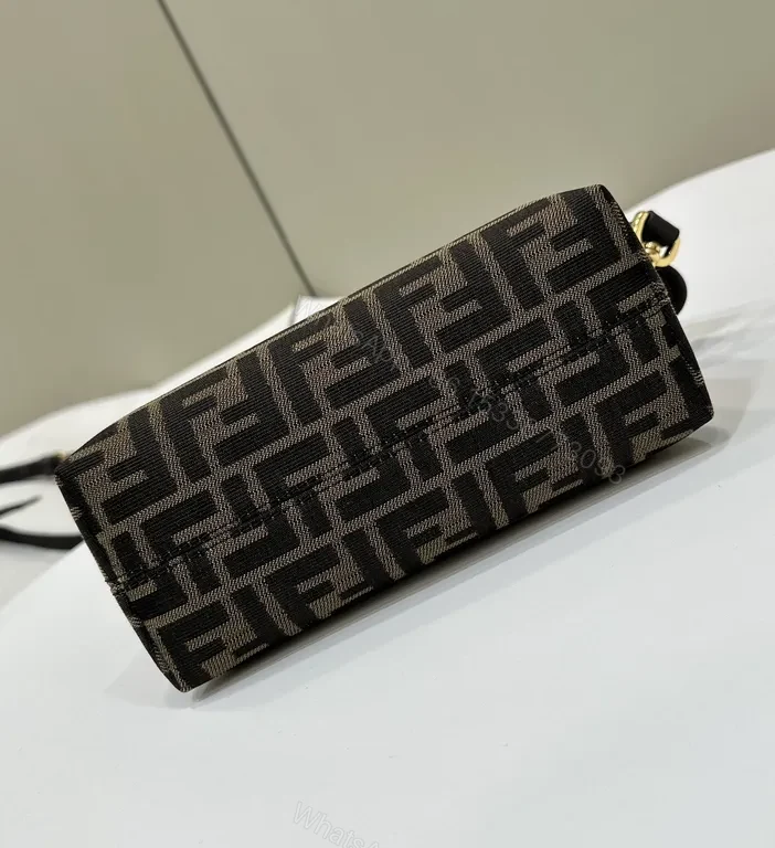 View 7 of Gold-Hardware Fendi-Inspired Monogram Crossbody Bag