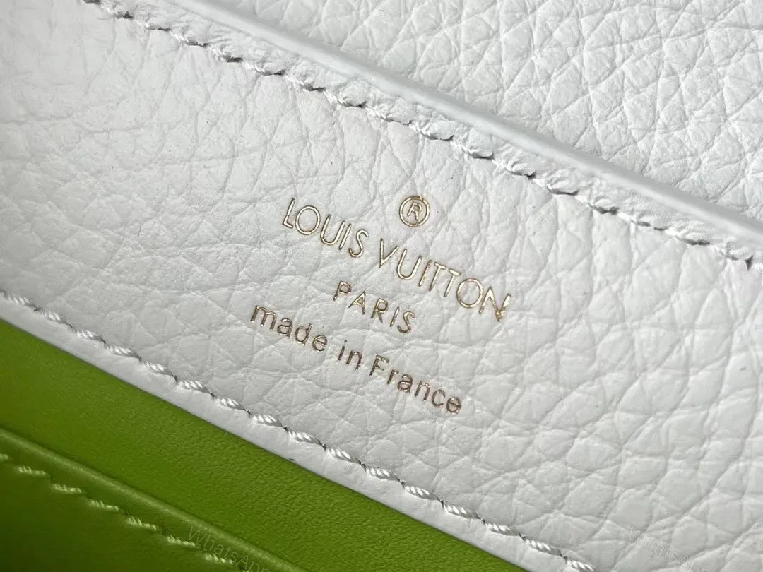 View 4 of Louis Vuitton LV Capucines Green And White Pattern Handbags 21cm