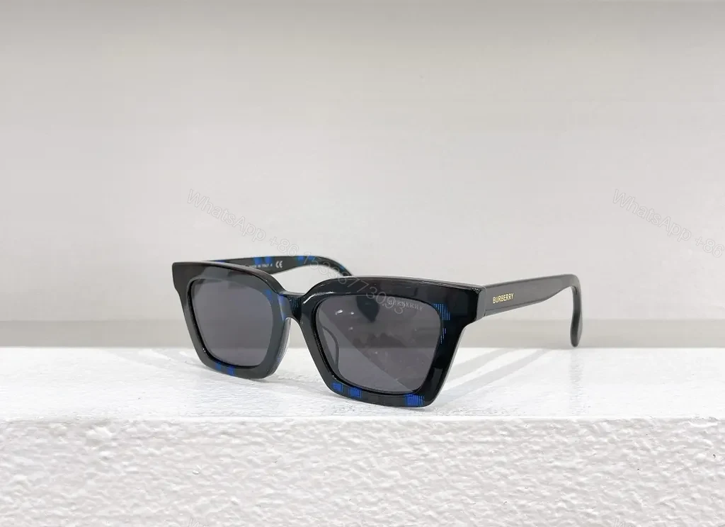 Burberry-Inspired Square Sunglasses: Black Acetate, UV400 — view 1
