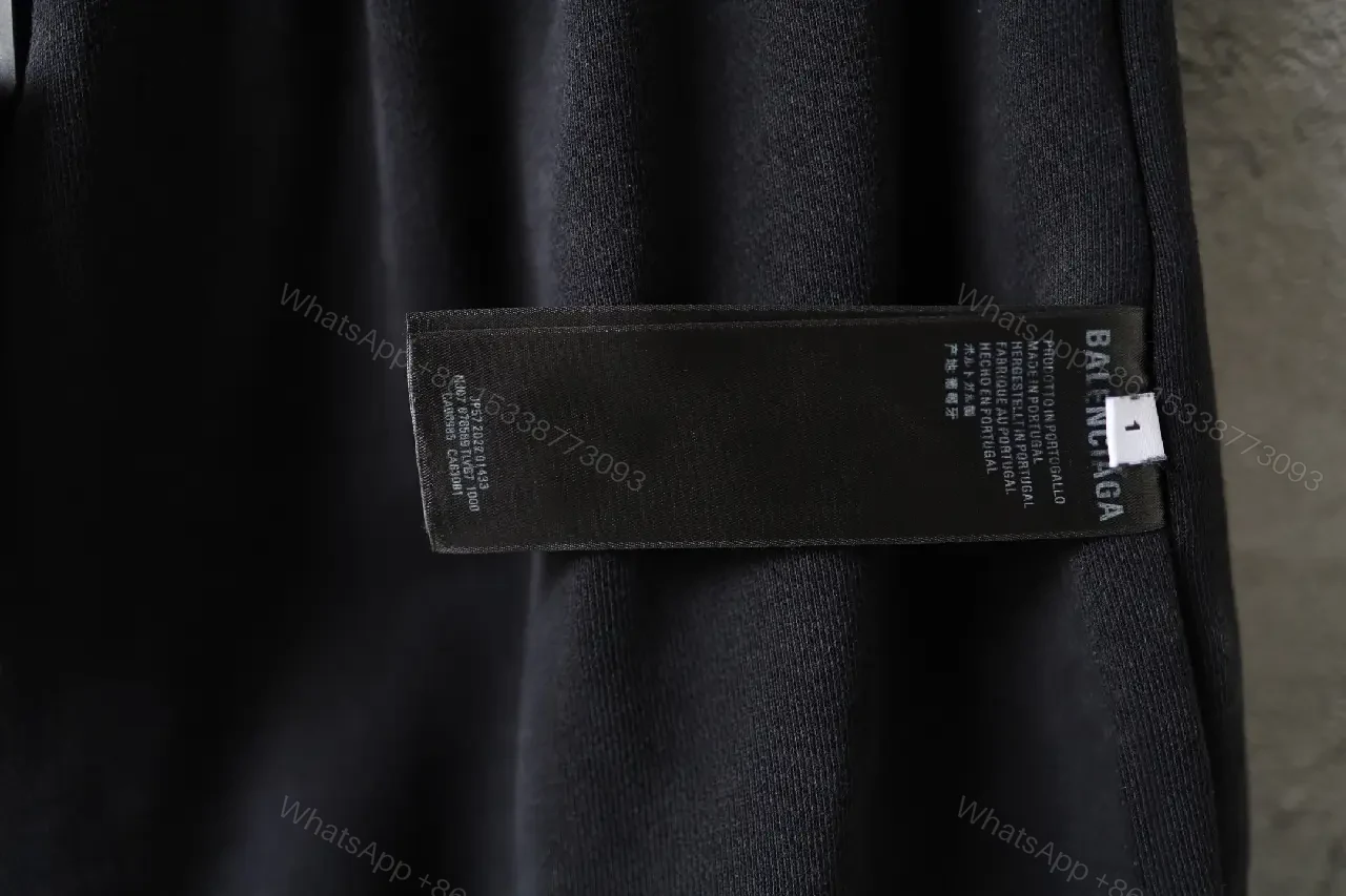 View 3 of Black Denim Drawstring Shorts - Balenciaga Logo Style
